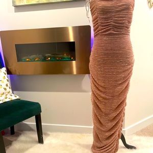 New Gilded Rose Gold bodycon maxi dress.